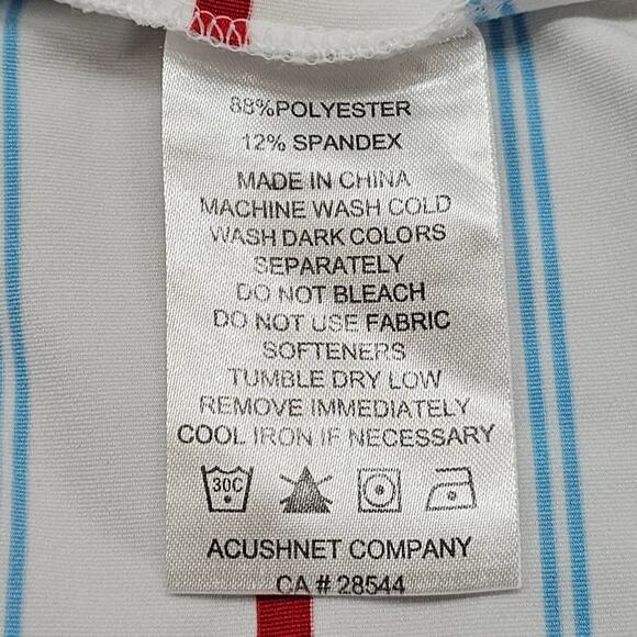 FootJoy Shirt Mens Large Golf Polo Stripes Plantation Course Edisto White Red - Picture 11 of 15